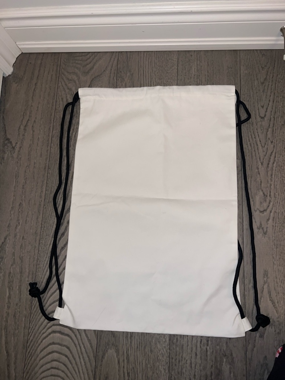 Versace Jeans Collection White Drawstring Backpack with Black Logo - Picture 2 of 3